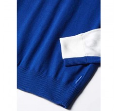 A|X ARMANI EXCHANGE 남성용 경량 니트 컬러 블록 풀오버 스웨터