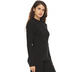 100% 메리노 울 긴 소매 미드웨이트 모크 넥 - 따뜻한 스웨터 - 소프트 베이스 레이어 탑