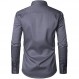 ZEROYAA 남성용 도시 스타일리시 캐주얼 비즈니스 슬림핏 긴 소매 버튼 업 드레스 셔츠(포켓 포함)