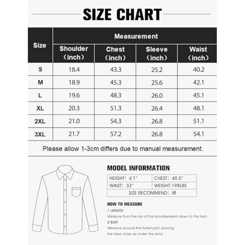 COOFANDY 남성용 긴팔 드레스 셔츠 주름 방지 버튼 다운 비즈니스 캐주얼 셔츠