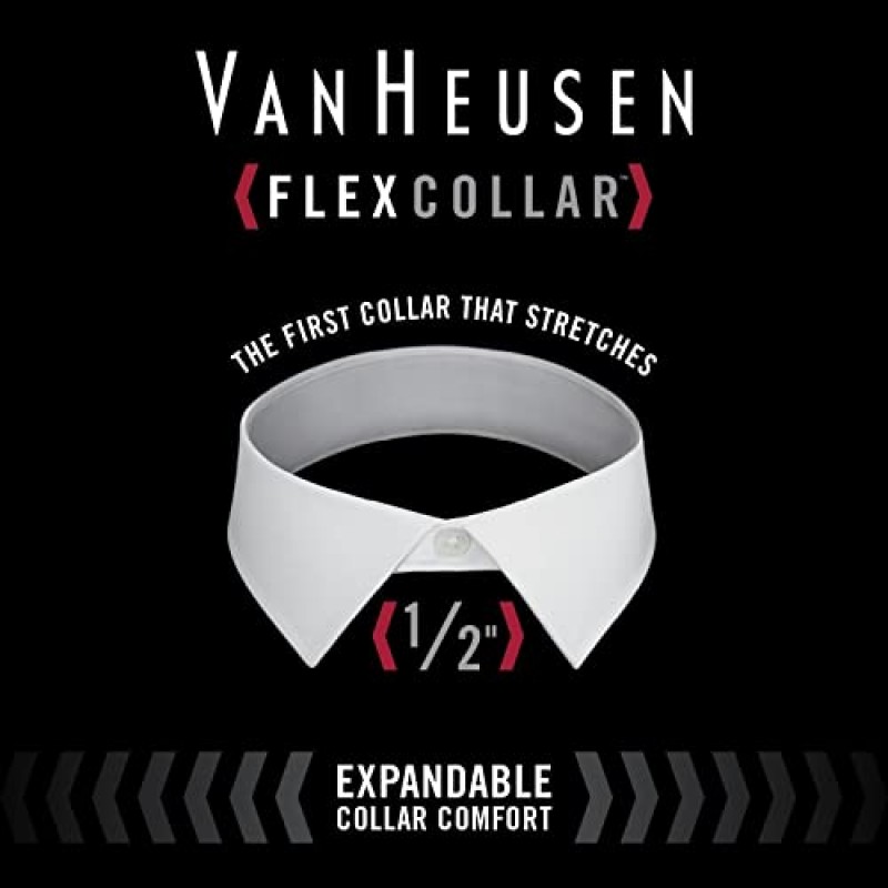 Van Heusen 남성 드레스 셔츠 레귤러핏 플렉스 칼라 스트레치 솔리드