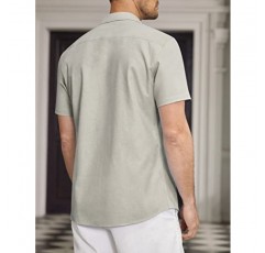 COOFANDY 남성용 반팔 옥스포드 드레스 셔츠 샴브레이 버튼 다운 워크 셔츠 캐주얼 체크 무늬 칼라 셔츠