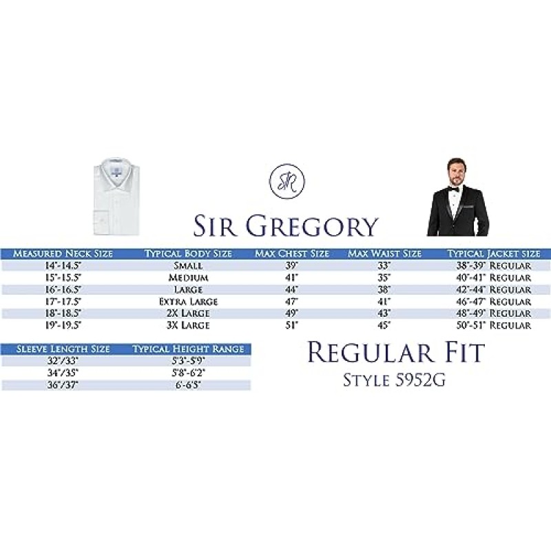 Sir Gregory 남성 레귤러핏 솔리드 트윌 드레스 셔츠