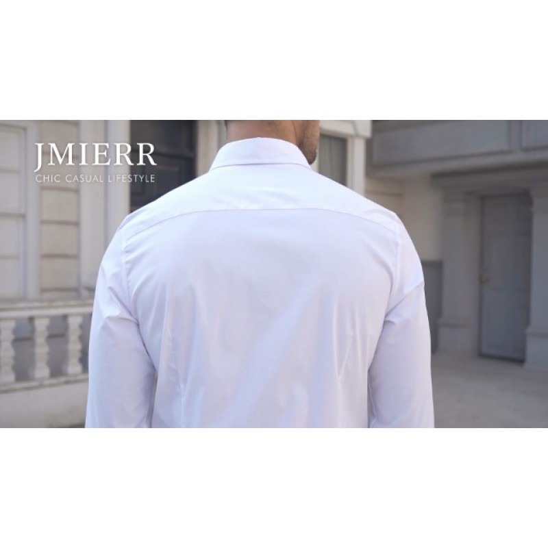 JMIERR 남성 캐주얼 드레스 셔츠 버튼 다운 긴 소매 셔츠 스트레치 비즈니스 코튼 슬림핏 셔츠