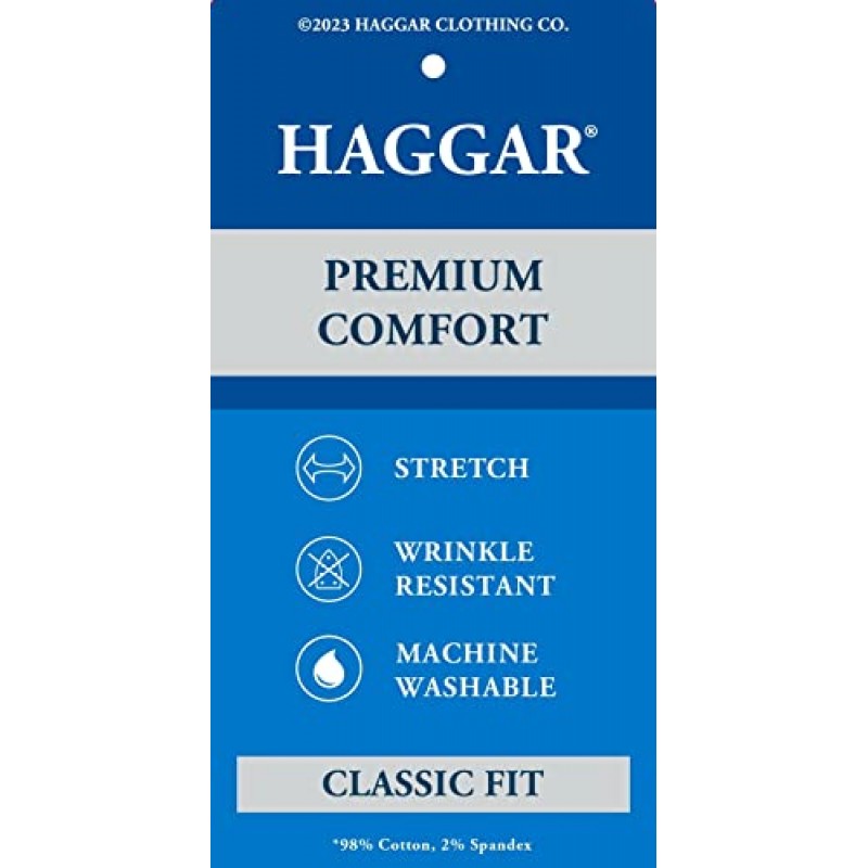 Haggar 남성 클래식핏 프리미엄 컴포트 버튼 다운 셔츠