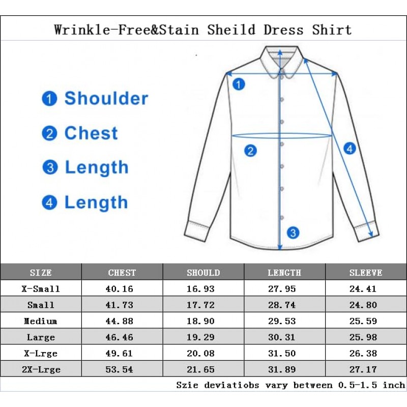 DELCARINO 남성용 드레스 셔츠 스테인 쉴드 스트레치 슬림 피트 셔츠 링클 프리 포멀 비즈니스 버튼 다운 셔츠