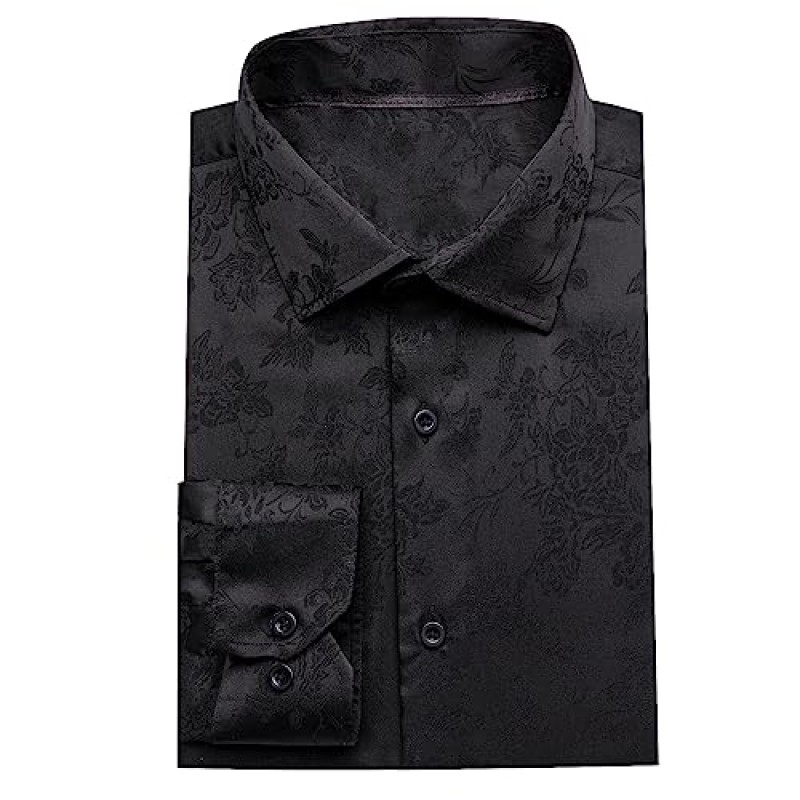 Dubulle Mens Dress Shirt 남성용 꽃 페이즐리 긴 소매 셔츠 캐주얼 버튼 다운 셔츠 웨딩 정장 슈트