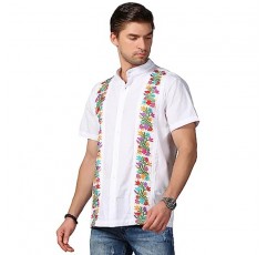 남성용 멕시코 셔츠 전통 남성용 Guayabera 드레스 셔츠 Mens Button Up Cinco De Mayo 셔츠 드레스 업 셔츠 Fiesta