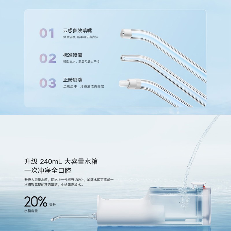 Xiaomi Mijia 전동 치아 Flosser F300 홈 휴대용 물 Flosser 구강 클리너 딥 클리닝 치열 교정