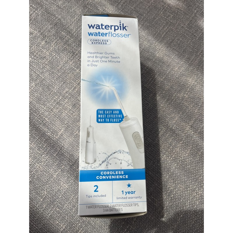 ‎재고 있음 waterpik 미국 버전 Cleanbi 무선 물 Flosser 휴대용 화이트 WF-02, 배터리 버전