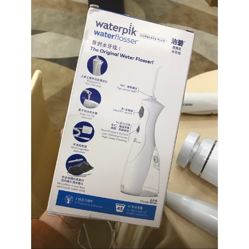 Lin s~Surprise 무료 배송丨waterpik 휴대용 물 flosser 전동 치아 린서 치아 청소기 작은 흰색 돼지