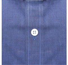 John Clothier 남성용 라운드 클럽 칼라, 화이트 칼라 커프, 100% 코튼 셔츠, 필라필 네이비 블루, Peaky Blinders 900-28