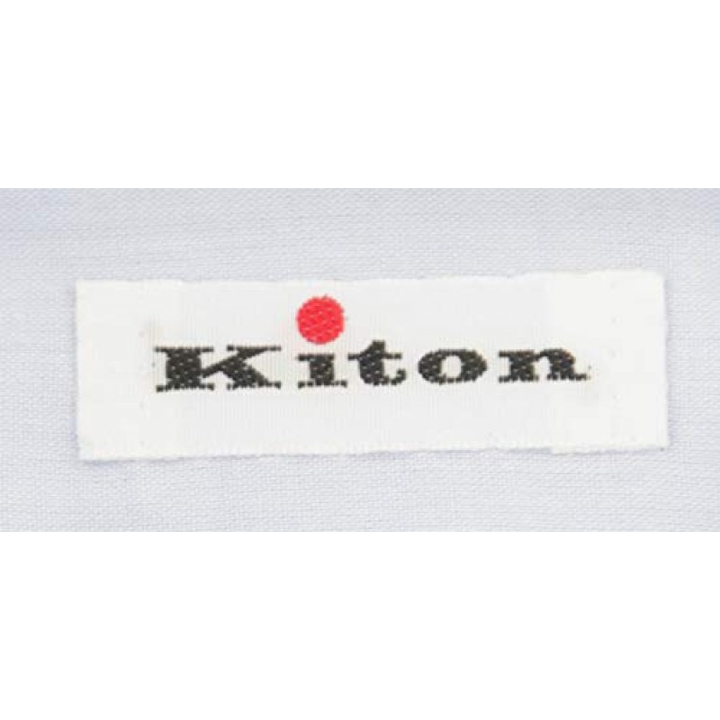 Kiton 블루 솔리드 버튼다운 스프레드 칼라 코튼 슬림핏 드레스 셔츠, 사이즈 미디엄 16