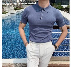 LMMDDP 셔츠 남성 여름 슬림핏 반팔 캐주얼 비즈니스 정장 남성 의류 (색상 : C, 사이즈 : L)