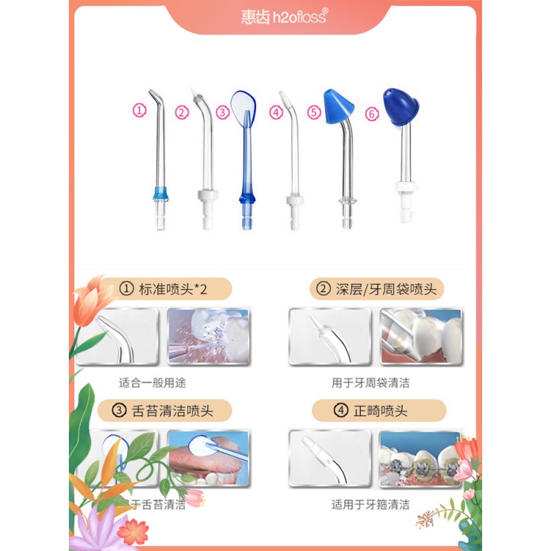 Huichi 럭셔리 사일런트 모델 HF-8 홈 스마트 치아 린서, 치아 클리너, 물 flosser, 소음 감소 디자인 50DB 미만