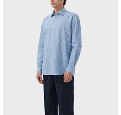 CHUNYU 셔츠 남성용 블루 스트라이프 비즈니스 캐주얼 전문 정장 셔츠 봄 여름
