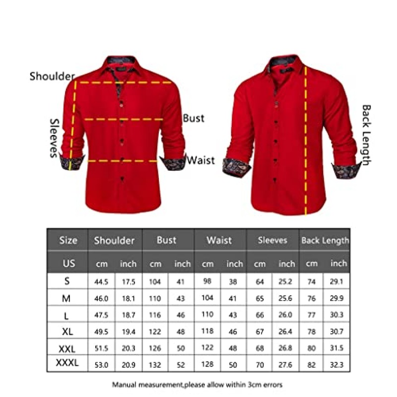 DLOETT 레드 셔츠 남성 캐주얼 셔츠 정장 긴팔 패치워크 비즈니스 셔츠 버튼 칼라 소셜 리페어 드레스 (색상 : D, 사이즈 : X-Large)