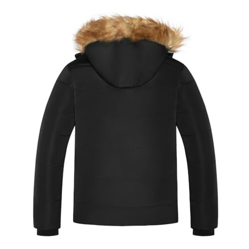 FARVALUE 남성용 겨울 따뜻한 코트 파카 재킷 탈착식 후드가 있는 방수 두꺼운 재킷