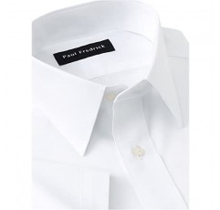폴 프레드릭 남성 클래식 핏 비철 코튼 솔리드 반소매 드레스 셔츠