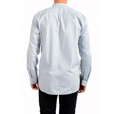 휴고 보스 남성 에디슨-W 이집트 코튼 블루 긴 소매 캐주얼 셔츠 US XL IT 54