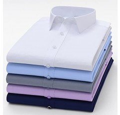 WPYYI 남성 캐주얼 스트레치 롱 드레스 셔츠 포켓리스 스탠다드핏 포멀 비즈니스 (색상 : 그린, 사이즈 : 44 코드)