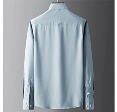 FZZDP 남성 긴팔 셔츠 휴 정장 남성 셔츠 비즈니스 캐주얼 슬림 셔츠 (색상 : D, 사이즈 : 3X-Large)