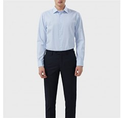 CXDTBH 셔츠 남성 이너 긴팔 인치 셔츠 블루 슬림 비즈니스 정장 캐주얼 셔츠 남성 (색상 : 블루, 사이즈 : 42code)