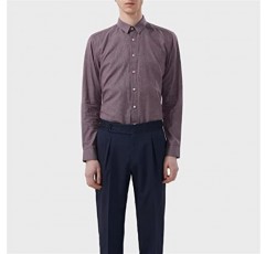 CXDTBH 긴팔 셔츠 남성 면 이너 레이어 비즈니스 캐주얼 포멀 체크 무늬 셔츠 아우터 레이어 (색상 : D, 사이즈 : 42code)