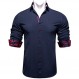 N/A 남성 네이비 블루 파티 셔츠 비즈니스 남성 셔츠 긴 소매 라펠 남성 정장 탑 (색상 : D, 사이즈 : X-Large)