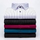 WPYYI 스트레치 스트라이프 드레스 셔츠 스탠다드핏 포멀 비즈니스 주름 방지 (색상 : 블루, 사이즈 : 40 코드)