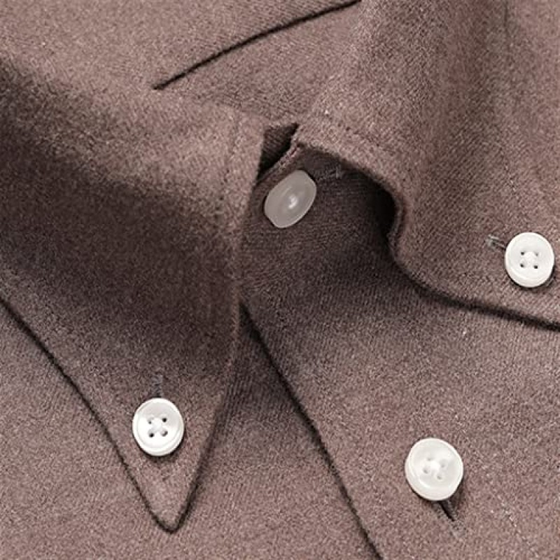 n/a 브라운 긴팔 셔츠 남성 비즈니스 캐주얼 면 포멀 핏 셔츠 봄 남성 상의 (컬러 : 브라운, 사이즈 : 41 코드)