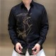 남성용 럭셔리 셔츠 슬림핏 캐주얼 동물 말 셔츠