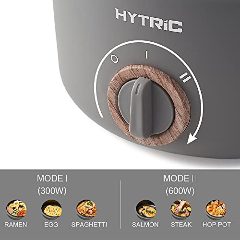 손잡이가 있는 Hytric 냄비 전기, 샤브샤브용 1.5L 미니 다기능 전기 밥솥, 국수, 파스타, 소테용 붙지 않는 프라이팬, 기숙사 및 사무실용 이중 전원 제어 라면 밥솥