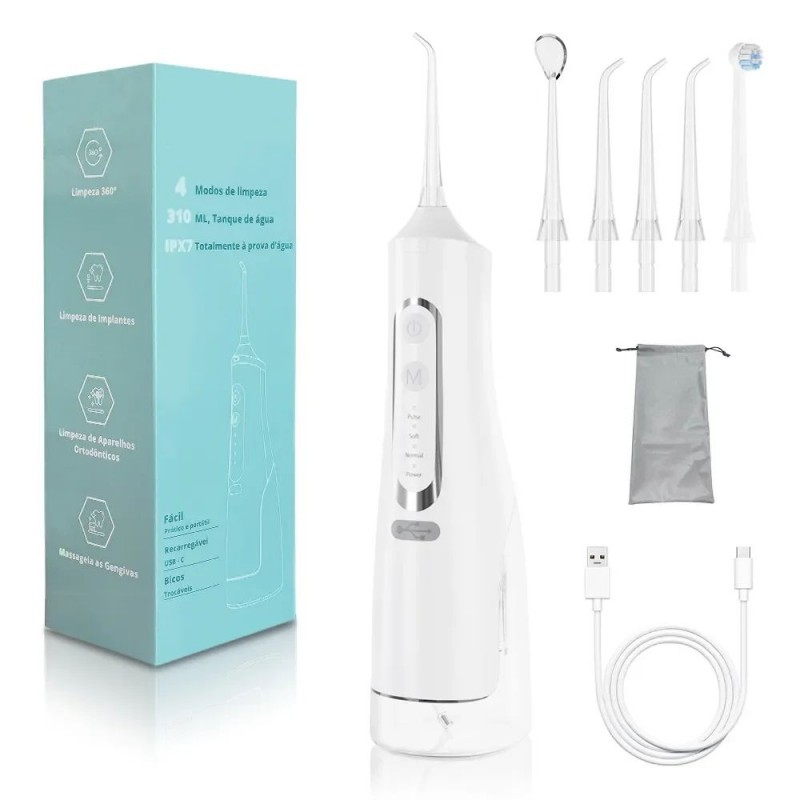 휴대용 구강 세정기 310ML USB 충전식 치아 치실