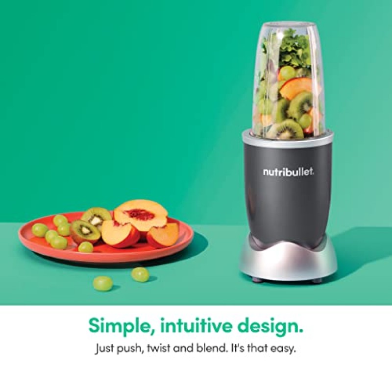 셰이크, 스무디, 음식 준비 및 냉동 블렌딩용 nutribullet 개인 블렌더, 24온스, 600와트, 회색, (NBR-0601)