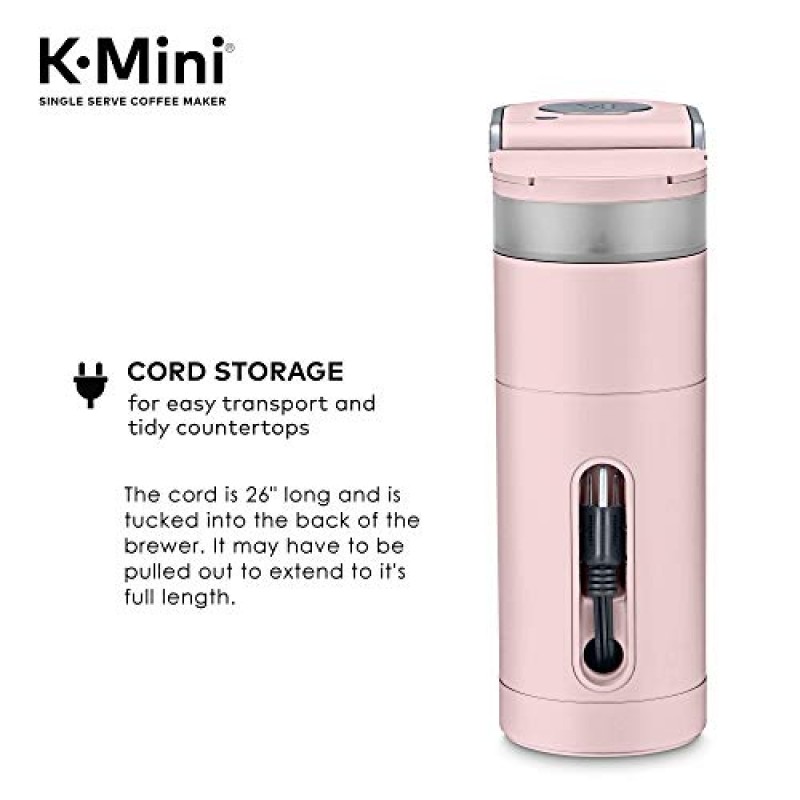 Keurig K-Mini 1인용 K-컵 포드 커피 메이커, 더스티 로즈, 6~12oz. 양조 크기