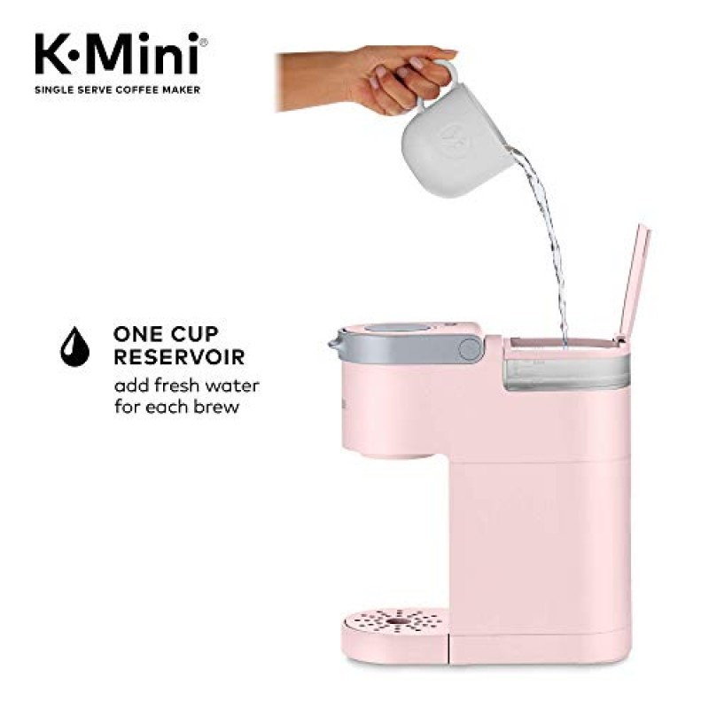 Keurig K-Mini 1인용 K-컵 포드 커피 메이커, 더스티 로즈, 6~12oz. 양조 크기