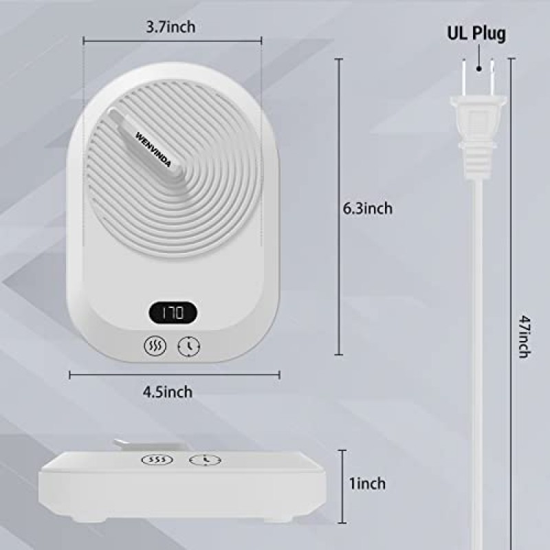 책상용 커피 컵 워머, 책상용 스마트 커피 워머 자동 꺼짐 타이머, 3단계 설정이 가능한 책상용 전기 커피 머그 워머, TEM/TIME 디스플레이가 있는 커피 워머, 왁스 워머, 좋은 선물