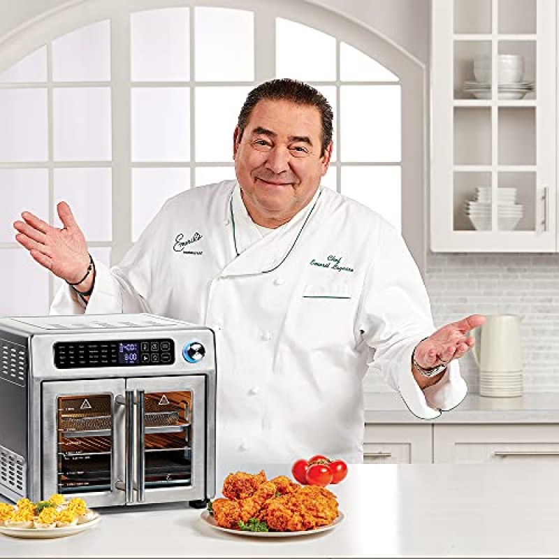 Emeril Lagasse 26 QT 초대형 에어프라이어, 프렌치 도어가 있는 대류 토스터 오븐, 스테인리스 스틸