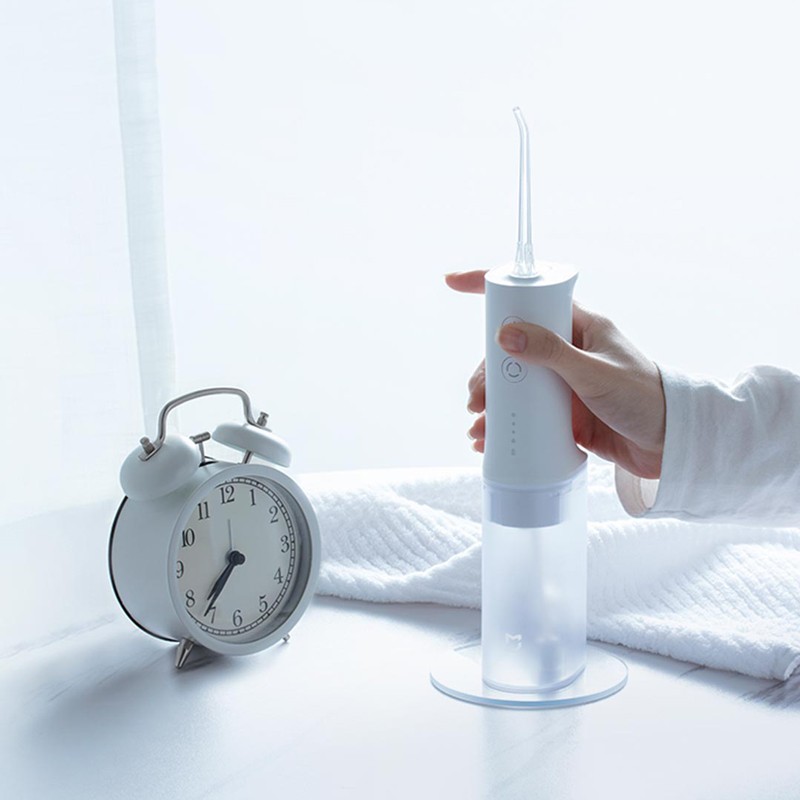 Xiaomi Mijia 전기 치과 flosser 가정용 치과 flosser 치아 사이의 치아를 청소하는 휴대용 물 flosser 원래 노즐