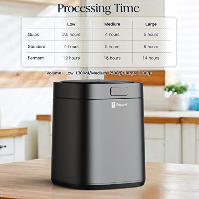 Frossvt 퇴비통 주방, 음식물 쓰레기를 퇴비로 전환, 대용량 조리대 전기 주방 쓰레기 퇴비통, 스마트 주방 쓰레기 퇴비통, WasteCycler, 주방용 식품 순환기 퇴비통