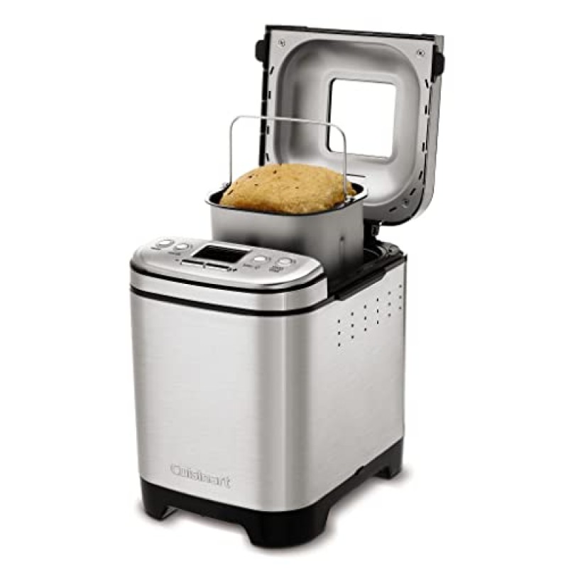 Cuisinart 제빵기, 소형 및 자동, 맞춤형 설정, 최대 2lb 빵, CBK-110P1, 실버, 블랙