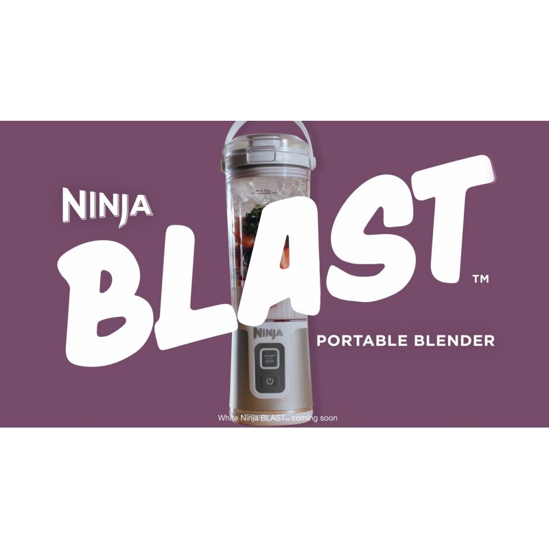 Ninja BC151CR Blast 휴대용 블렌더, 무선, 18oz. 용기, 셰이크 및 스무디용 개인 블렌더, BPA 없음, 누출 방지 뚜껑 및 음료수 주둥이, USB-C 충전식, 식기세척기 사용 가능 부품, 크랜베리 ​​레드