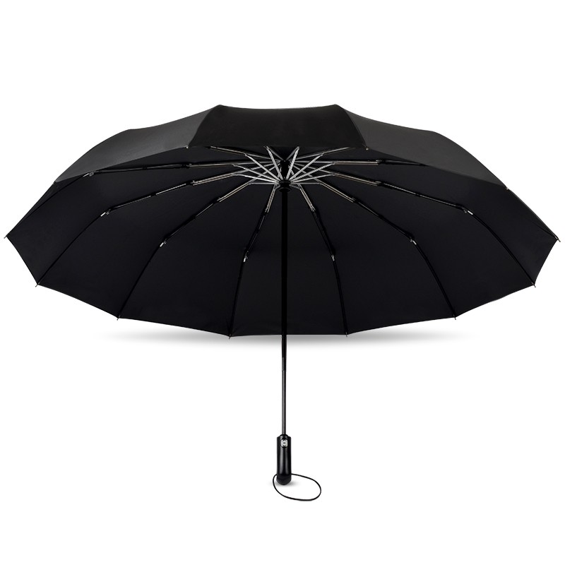 남성용 및 여성용 12본 완전 자동 우산, 이중 접기, 강화, 삼중, 초대형, 두꺼워짐, 햇볕이 잘 드는 비오는 우산 모두