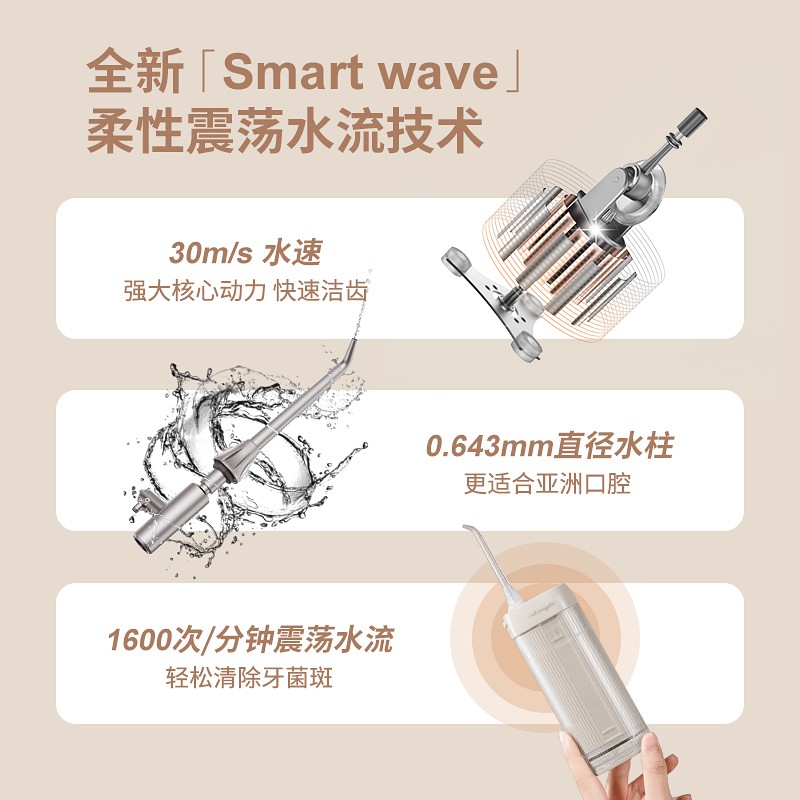 Jizhi 치아 Irrigator V10 휴대용 치아 클리너 홈 치열 교정 특수 치아 청소 전기 물 Flosser