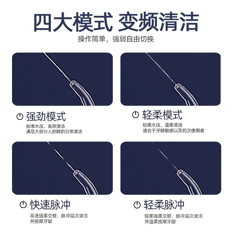 Holaya 휴대용 가정용 전기 치아 Flosser 4단 모드 정수기 및 치실 전기 펄스 치아 Flosser