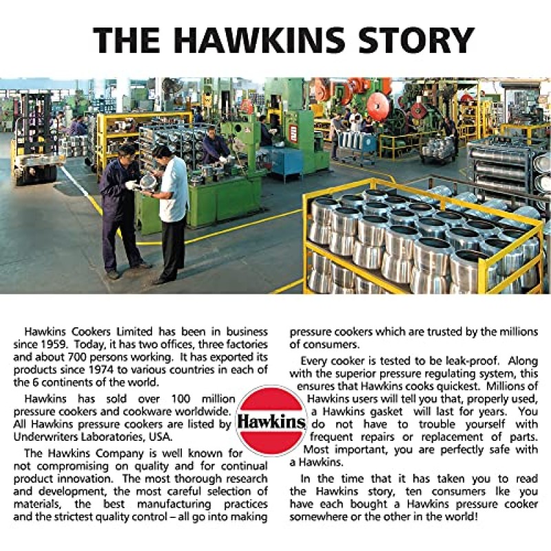 HAWKINS 클래식 CL50 5리터 새롭게 개선된 알루미늄 압력 밥솥, 소형, 실버