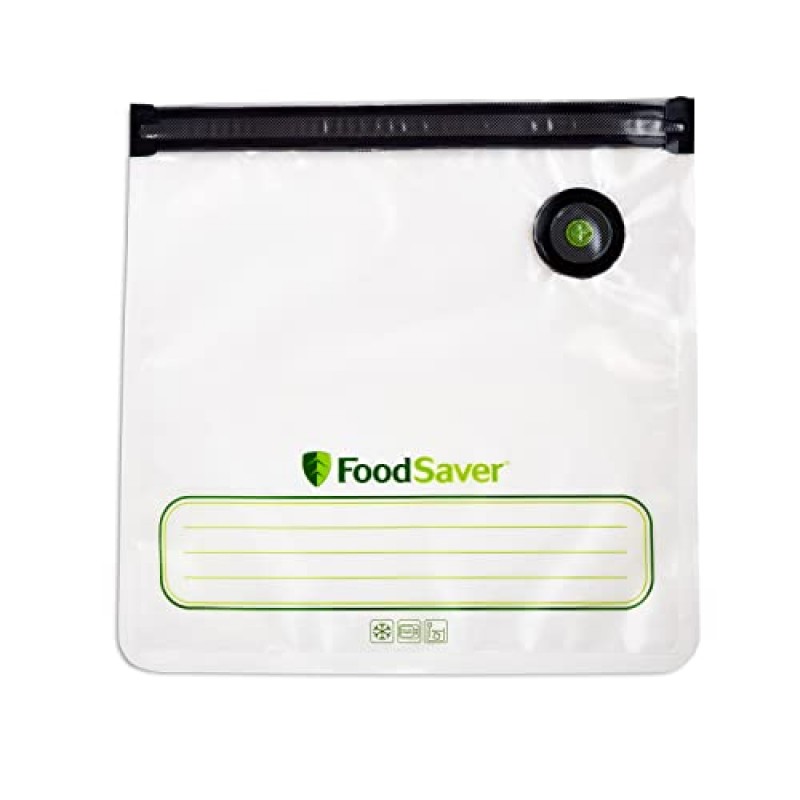 FoodSaver FS2160 다용도 휴대용 진공 실러 및 마리네이터 및 재사용 가능한 갤런 진공 지퍼 백, FoodSaver 휴대용 진공 실러와 함께 사용, 8개