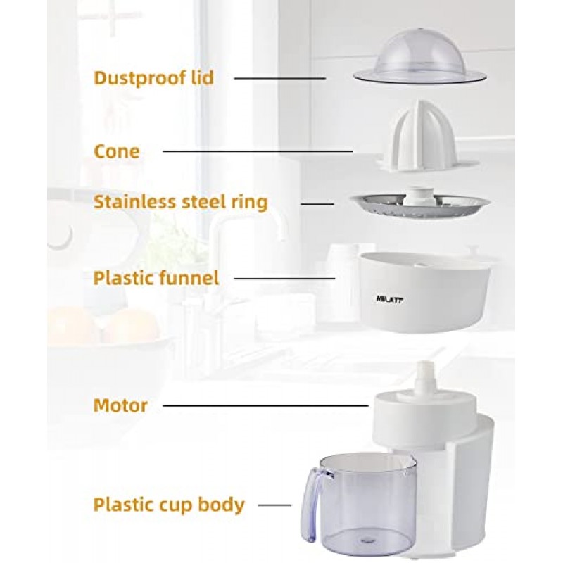 ASLATT 오렌지 주서기 전기, 전기 감귤류 주서기 전기 주서기, 분리형 디자인, 간편한 청소, 28온스 용량, Exprimidor De Naranjas Electrico