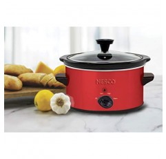 NESCO SC-150R, 타원형 슬로우 쿠커, 레드, 세라믹, 1.5쿼트, 120와트